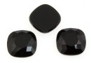 Swarovski, cabochon cushion, jet, 10mm - x2