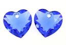 Swarovski, heart pendant, sapphire, 10.5mm - x2