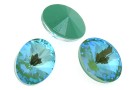 Swarovski, oval fancy, Silky Sage DeLite, 18x13.5mm - x1