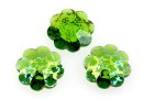 Swarovski, marguerite flower, fern green white patina, 12mm - x4