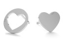 Earrings hearts,  925 silver, - x1pair