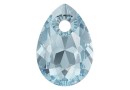 Swarovski, drop pendant, aquamarine, 11.5mm - x2