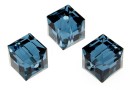 Swarovski, cube bead, montana, 4mm - x2