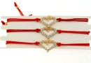 Bratara martisor, inima puls cu cristale, 23x14.5mm - x3