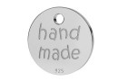 Pendant charm, hand made, 925 silver, 8mm - x2