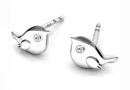 Earring findings bird, 925 silver- x1pair