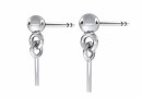 Earring findings with pin, 925 silver- x1pair