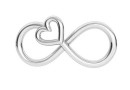 Link, infinity, heart, 925 silver, 16mm - x1