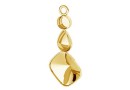 Pendant base, gold plated 925 silver, ceralun and fancy drop and square - x1