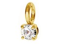 Pendant crystal, gold plated 925 silver, 3.37.5mm - x1