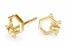 Earring findings bee, gold plated 925 silver- x1pair