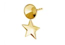 Earring base, gold plated 925 silver, rivoli 6mm and fancy star 10mm - x1pair