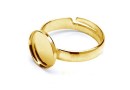 Ring base, gold plated 925 silver, adjustable, cabochon 10mm - x1