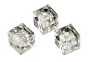 Swarovski, cube bead, crystal silver patina, 6mm - x2