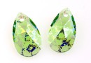 Swarovski, drop pendant, peridot white patina, 16mm - x1