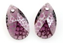 Swarovski, drop pendant, amethyst silver patina, 22mm - x1