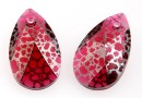 Swarovski, drop pendant, scarlet silver patina, 22mm - x1