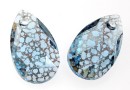 Swarovski, drop pendant, aquamarine silver patina, 16mm - x1