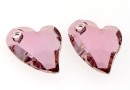 Swarovski, heart pendant, Devoted 2 U, antique pink, 17mm - x1