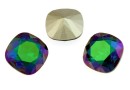 Swarovski, fancy square, emerald luminous green, 12mm - x1