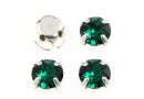 Swarovski, chaton montees, emerald, 3.5mm - x20