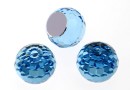 Swarovski, cabochon, aquamarine comet argent, 6mm - x1