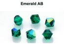 Preciosa, bicone bead, emerald AB, 4mm - x40