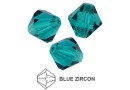 Preciosa, bicone bead, blue zircon, 4mm - x40