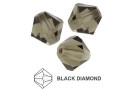 Preciosa, bicone bead, black diamond, 4mm - x40