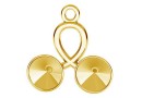 Pendant base, gold plated 925 silver, cherry, rivoli 6mm - x1