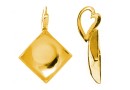 Pendant base, gold plated 925 silver, for 2493 square cabochon 10mm - x1