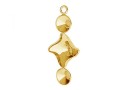 Pendant base, gold plated 925 silver, rivoli 6mm and fancy twister 10.5mm - x1