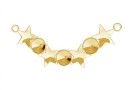 Link base, gold plated 925 silver, rivoli, fancy star 10mm- x1