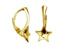 Earring findings, click, gold plated 925 silver, Swarovski star 10mm - x1pair