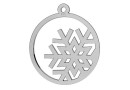 Pendant snowflake, 925 silver, 17mm  - x1