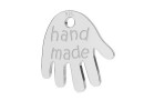 Pendant hand, hand made, 925 silver, 10mm  - x1