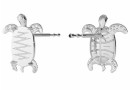 Earring findings turtle, 925 silver- x1pair