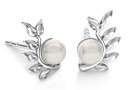 Earrings, 925 silver, with Swarovski 4mm pearl - x1pair