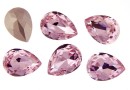 Ideal crystals, fancy drop, light rose, 14x10mm - x2