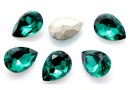 Ideal crystals, fancy drop, emerald, 14x10mm - x2