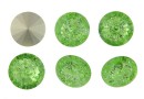 Ideal crystals, rivoli, mix peridot crackled, 14mm - x2