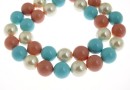 Mallorca type pearls, round, mix, 14mm