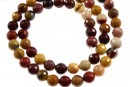 Mookaite jasper, faceted round, 4.3mm