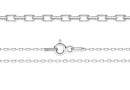 925 silver chain, oval link model, 40cm - x1