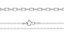 925 silver chain, oval link model, 42cm - x1