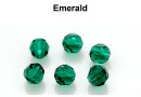 Preciosa, faceted round bead, emerald, 6mm - x6
