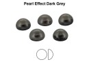 Preciosa, crystal pearl cabochon, dark grey, 6mm - x4