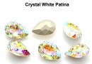 Ideal crystals, fancy drop, white patina, 10x7mm - x4