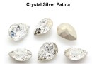 Ideal crystals, fancy drop, silver patina, 10x7mm - x4