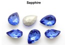 Ideal crystals, fancy drop, sapphire, 10x7mm - x4